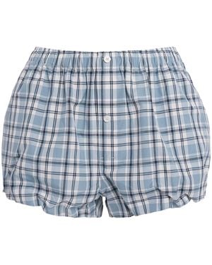 Acne Studios Cotton Check Bloomer Shorts - Blue