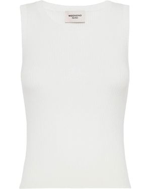 Weekend by Maxmara Rib-Knit Tank Top - White