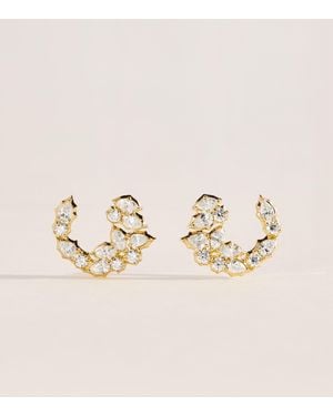 Jade Trau And Diamond Posey Crescent Earrings - Natural