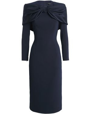 Jenny Packham Satin Bow Penny Midi Dress - Blue