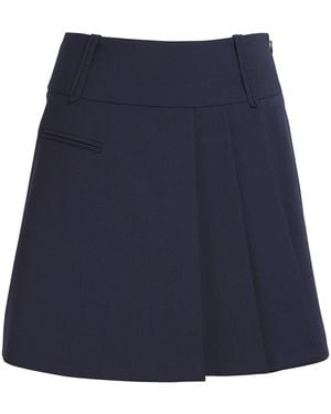 Claudie Pierlot Wool-Blend Pleated Mini Skirt - Blue