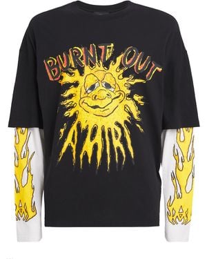 Amiri Cotton Burn Out T-Shirt - Black