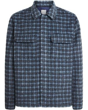 Jonathan Simkhai Brushed Plaid Caleb Shacket - Blue