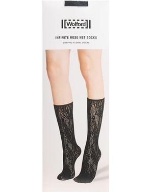 Wolford Infinite Rose Net Socks - White