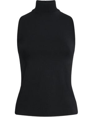 ME+EM Jersey High-Neck Sleeveless Top - Black