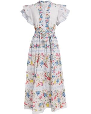 Mary Katrantzou Stretch-Cotton Fruitavola Rosanna Midi Dress - White