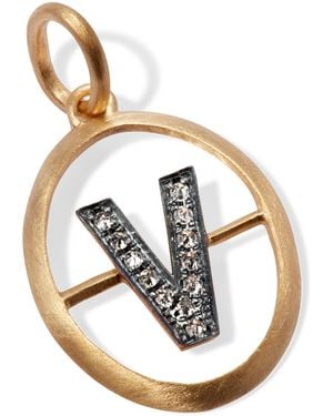 Annoushka And Diamond Initial V Pendant - Metallic