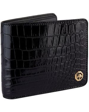 Stefano Ricci Eagle Crocodile Leather Wallet - Black