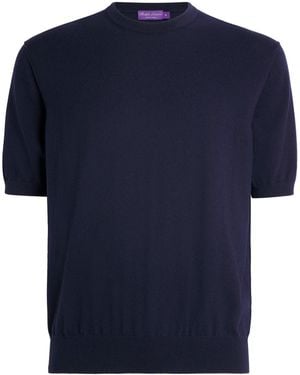 Ralph Lauren Cashmere Short-Sleeve Sweater - Blue