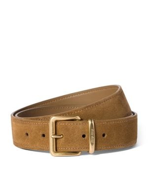 Miu Miu Suede Belt - Brown