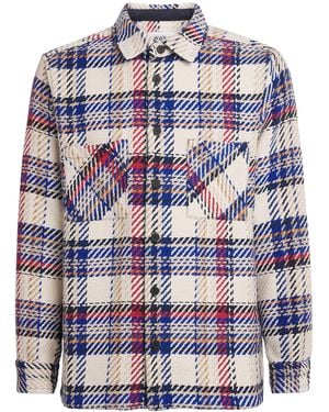 Wax London Check Whiting Overshirt - Blue