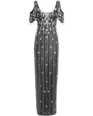 Pamella Roland Crystal-Embellished Gown - White