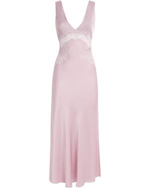 sachin and babi light blue dress Vince Women's Satin V-Neck Slip Midi-Dress - Coastal