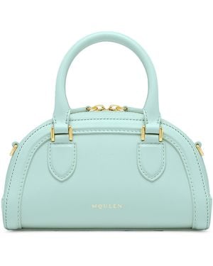 McQueen Mini Leather Birdee Boston Cross-Body Bag - Blue