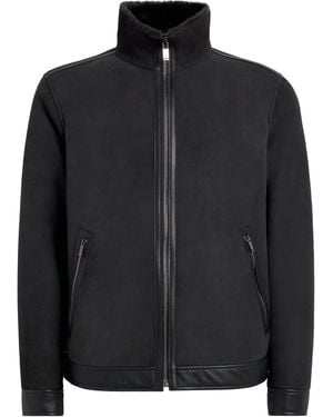 Pal Zileri Suede Shearling Bomber Jacket - Black