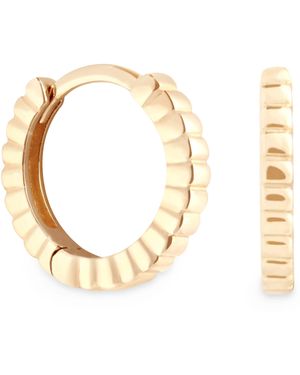 Astrid & Miyu Ridged Huggie Hoop Earrings - Metallic