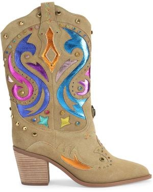 Kurt Geiger Suede Kensington Cowboy Boots - Blue