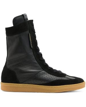 AllSaints Leather-Suede Louise High-Top Trainers - Black