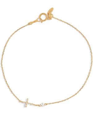 PERSÉE And Diamond Symbols Cross Bracelet - Metallic
