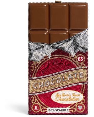 Judith Leiber Crystal Milk Chocolate Candy Bar Clutch Bag - Red