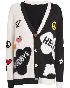 Alice + Olivia X The Beatles Bradford Appliquéd Wool-Blend Cardigan - Black