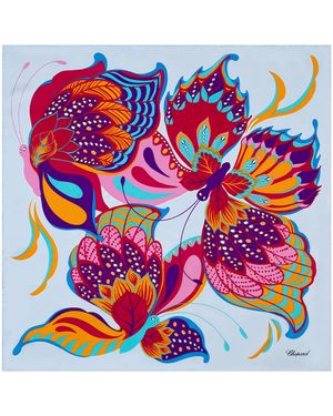 Chopard Silk Butterfly Print Scarf - Blue