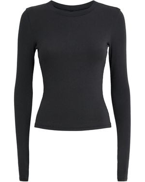 Skims Cotton-Blend Long-Sleeve T-Shirt - Black