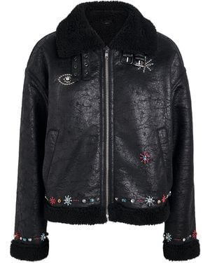 Mother Beaded The Strappy Brrly Jacket - Black