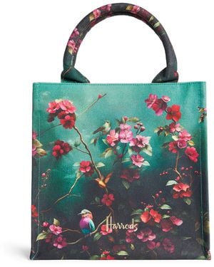 Harrods Small Exotics Decaf Blend Tote Bag - Blue