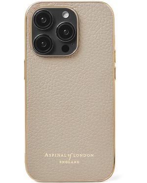 Aspinal of London Leather Iphone 14 Pro Case - Grey