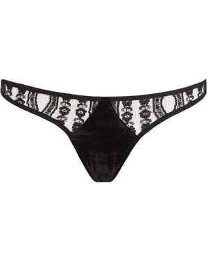 Coco De Mer Velvet-Lace Kiana Briefs - Black