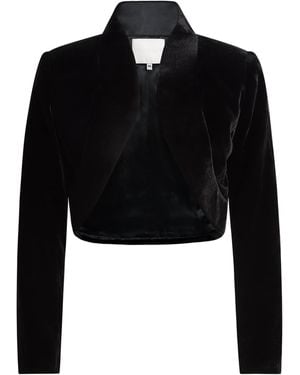 Costarellos Velvet Elvie Cropped Jacket - Black