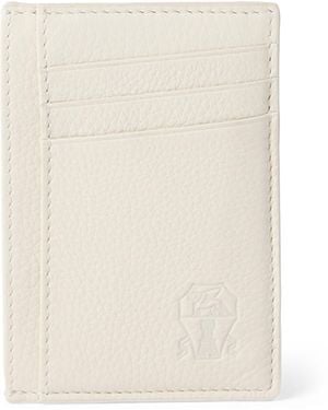 Brunello Cucinelli Grained Leather Card Holder - Natural