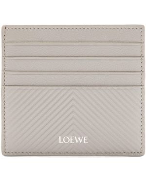 Loewe Leather Open Card Holder - Grey