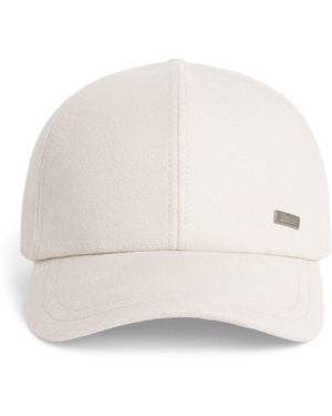 Herno Cashmere-Silk Baseball Cap - White