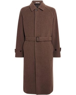 AURALEE Wool Mosser Soutien Collar Overcoat - Brown