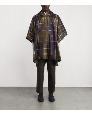 Barbour Tartan Showerproof Poncho - Black