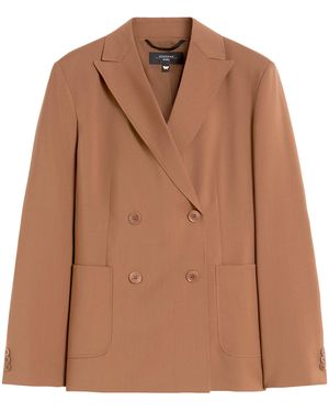 Weekend by Maxmara Virgin Wool Double-Breasted Blazer - Brown