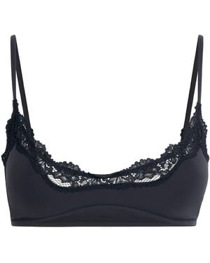 Skims Lace-Trim Fits Everybody Scoop-Neck Bralette - Blue
