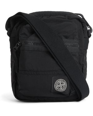 Stone Island Coated-Nylon Logo Cross-Body Bag - Black