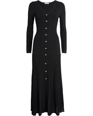 Sandro Knit V-Neck Midi Dress - Black