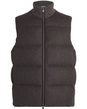Agnona Wool-Blend Padded Gilet - Grey
