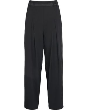 ME+EM Wool-Blend Exaggerated Taper Tux Trousers - Black