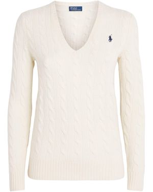Polo Ralph Lauren Wool-Cashmere Cable-Knit Kimberly Jumper - Natural