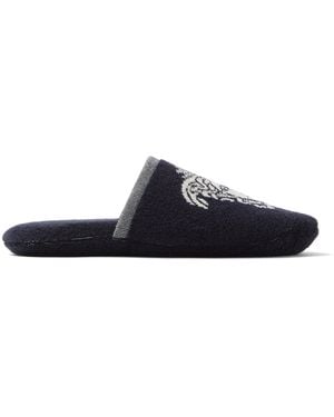 Versace Cotton Medusa Slippers - Blue