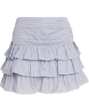 Sandro Cotton Stripe Mini Skirt - White