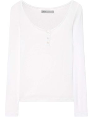 AllSaints Jules Henley Long-Sleeve T-Shirt - White