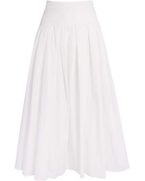 Carolina Herrera Drop-Waist Midi Skirt - White