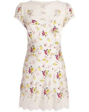 Doen Silk Floral Elisaria Mini Dress - White