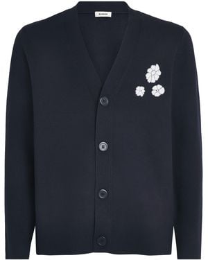 Sandro Jacquard Flower Cardigan - Blue